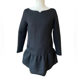 Victoria Victoria Beckham Black long sleeve mini dress wool blend silk lining